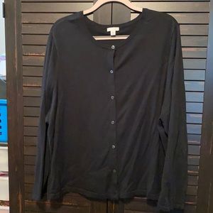J Jill Black Cotton Classic Cardigan 3X